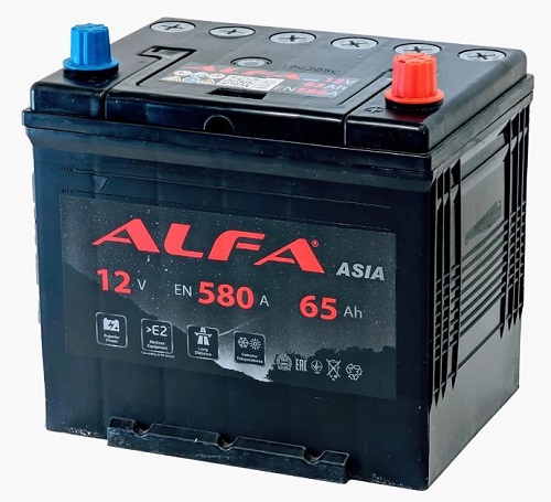 Аккумулятор ALFA, 12 В, 65 А/ч, 600 А, артикул A062 141 07 0 R